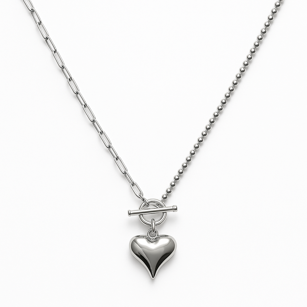 COLLAR CORAZON PLATA .925