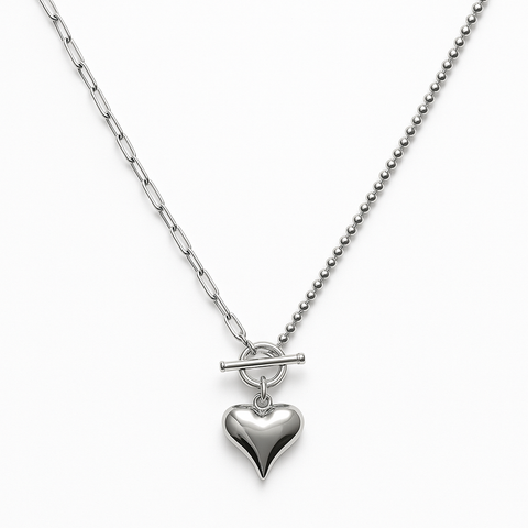 COLLAR CORAZON PLATA .925