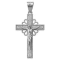 Dije Crucifijo con Circonias de 3.3cm Plata .925