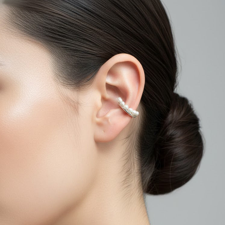 Grapa Perlas Hecho a Mano Plata .925