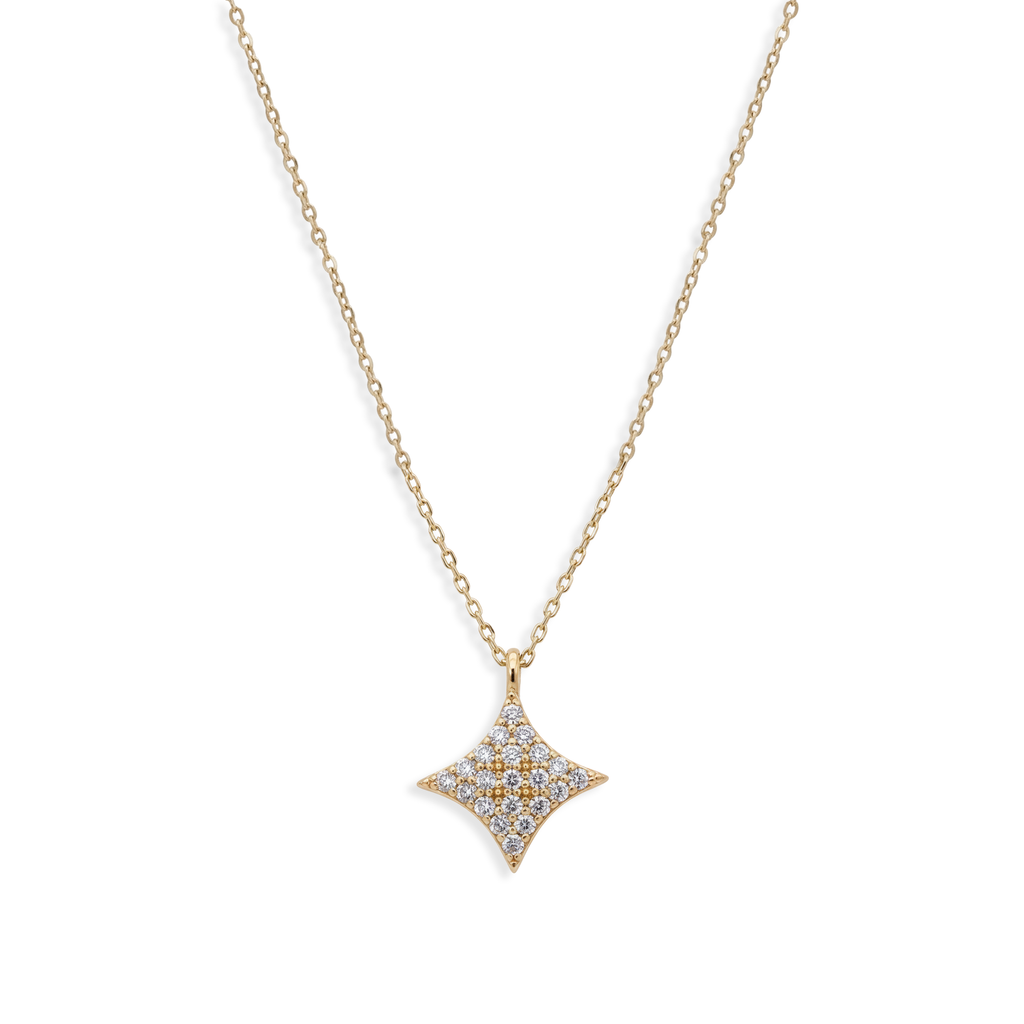 Collar Estrella con Micro Circonias Oro 10K