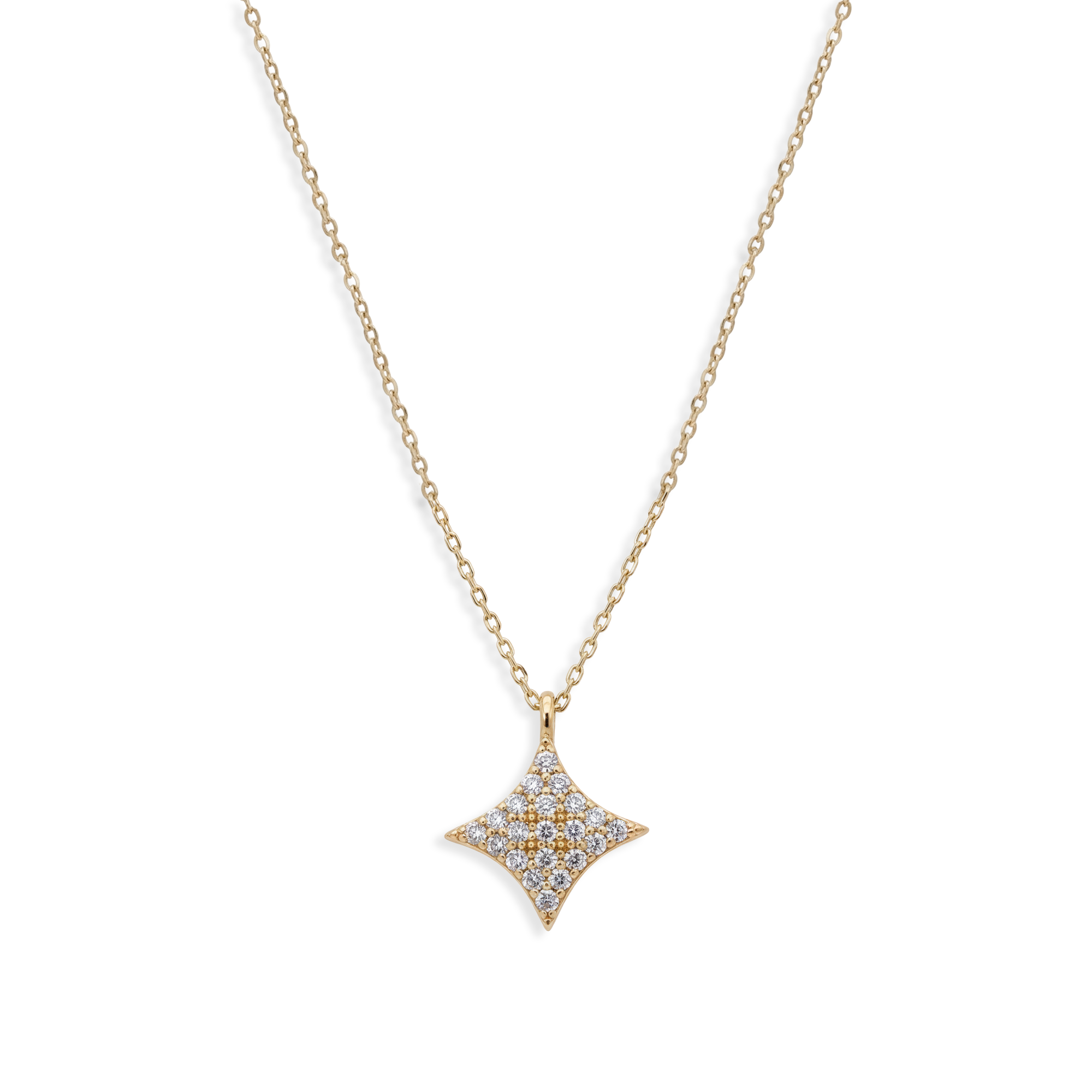 Collar Estrella con Micro Circonias Oro 10K