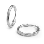 Arracada de Tubo Diamantada de 1.5cm Plata .925