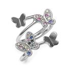 Anillo Mariposas con Cristales Plata .925
