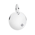 Charm Inspirado Pan 1:1 Placa Circular con Circonia, Plata .925