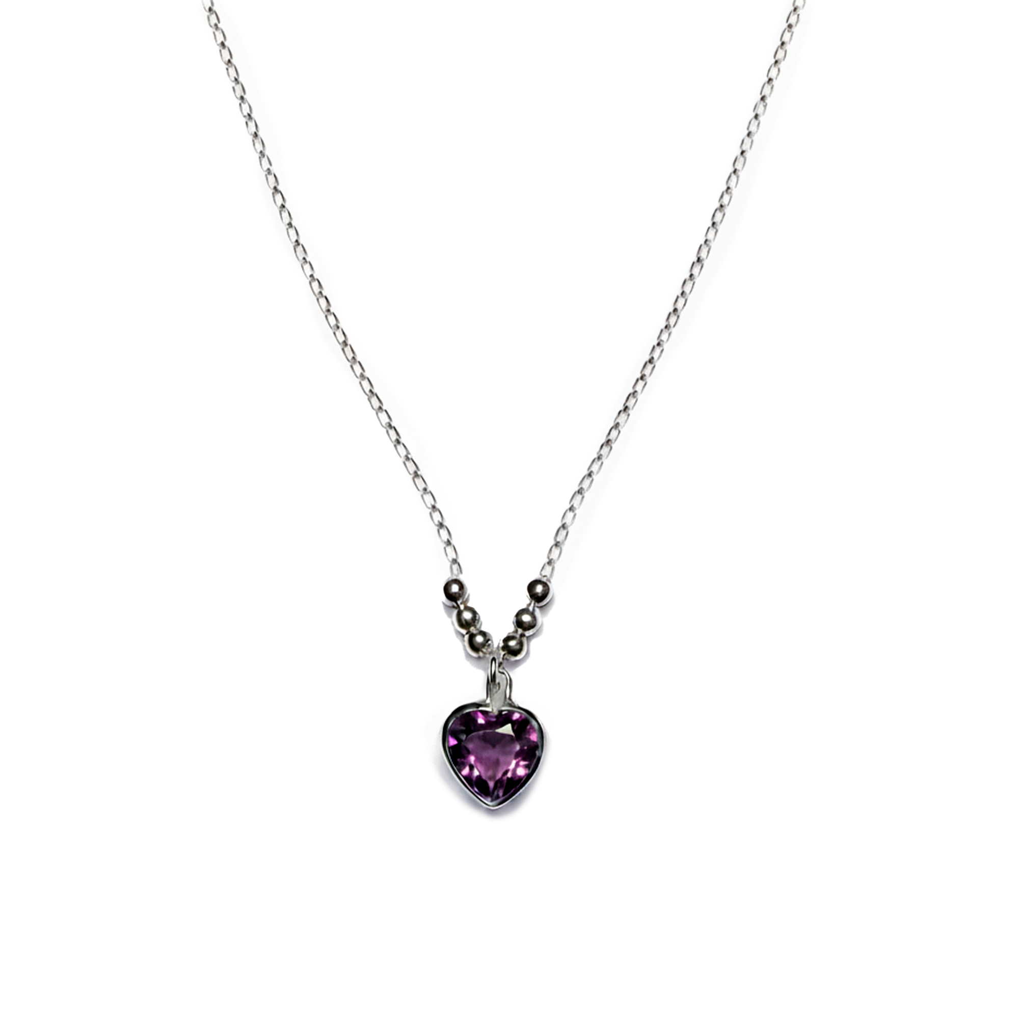 COLLAR CORAZON PLATA .925