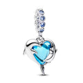 Charm Inspirado Pan 1:1 Corazón de Delfines, Plata .925