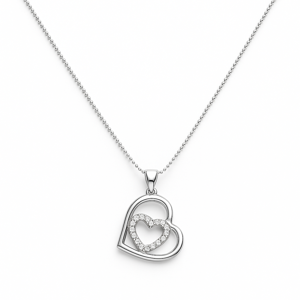 COLLAR CORAZON PLATA .925