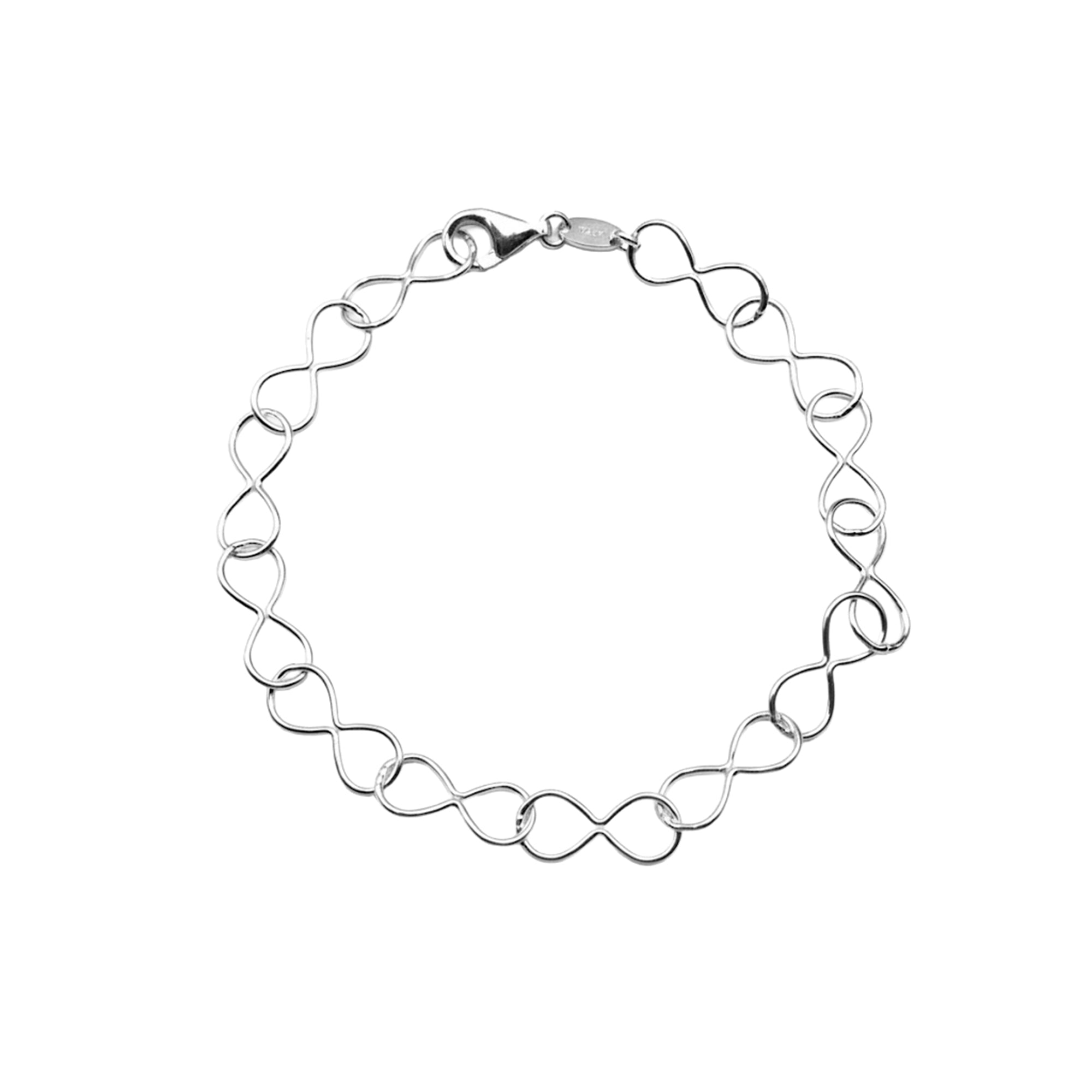 Pulsera Silueta Infinitos Lisos Plata .925