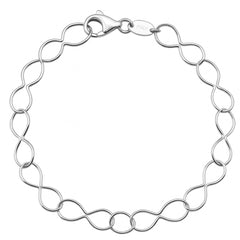 Pulsera Silueta Infinitos Lisos Plata .925