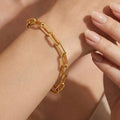 Pulsera Paper Clip con Baño de Oro Plata .925