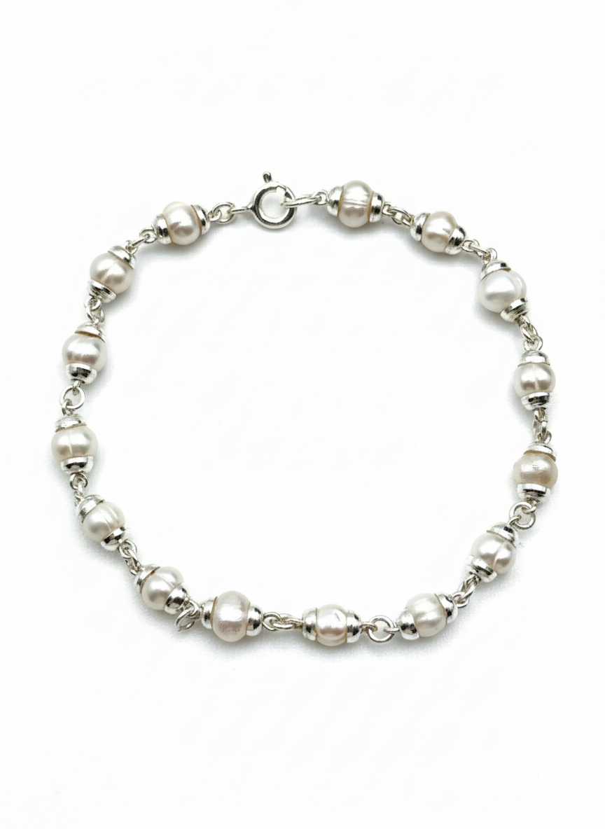 Pulsera perla Plata .925