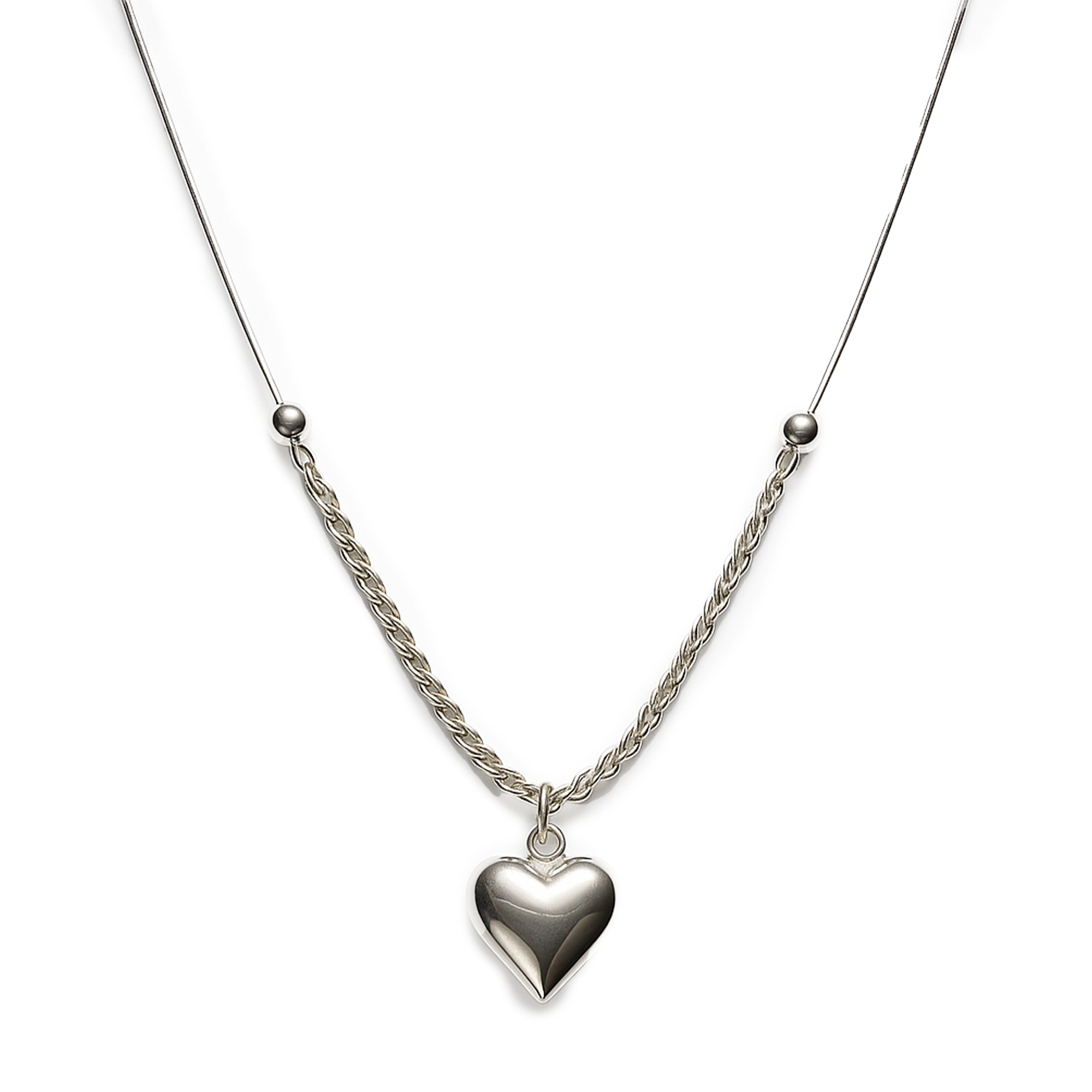 COLLAR CORAZON PLATA .925