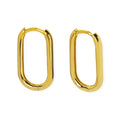 Arracada Huggies Ovaladas Lisas 1.9cm Oro 10K