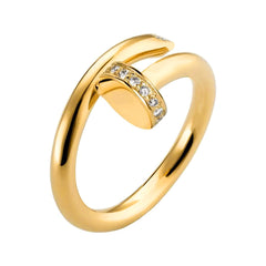 Anillo Inspirado Cartier con Micro Circonias Oro 10K