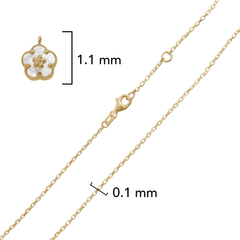 Collar Inspirado Van C Flor Madre Perla Oro 10K