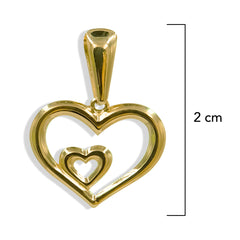 Dije Silueta Doble de Corazón Oro 10K