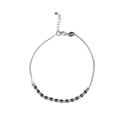 Pulsera con Cristales y Eslabones Plata .925