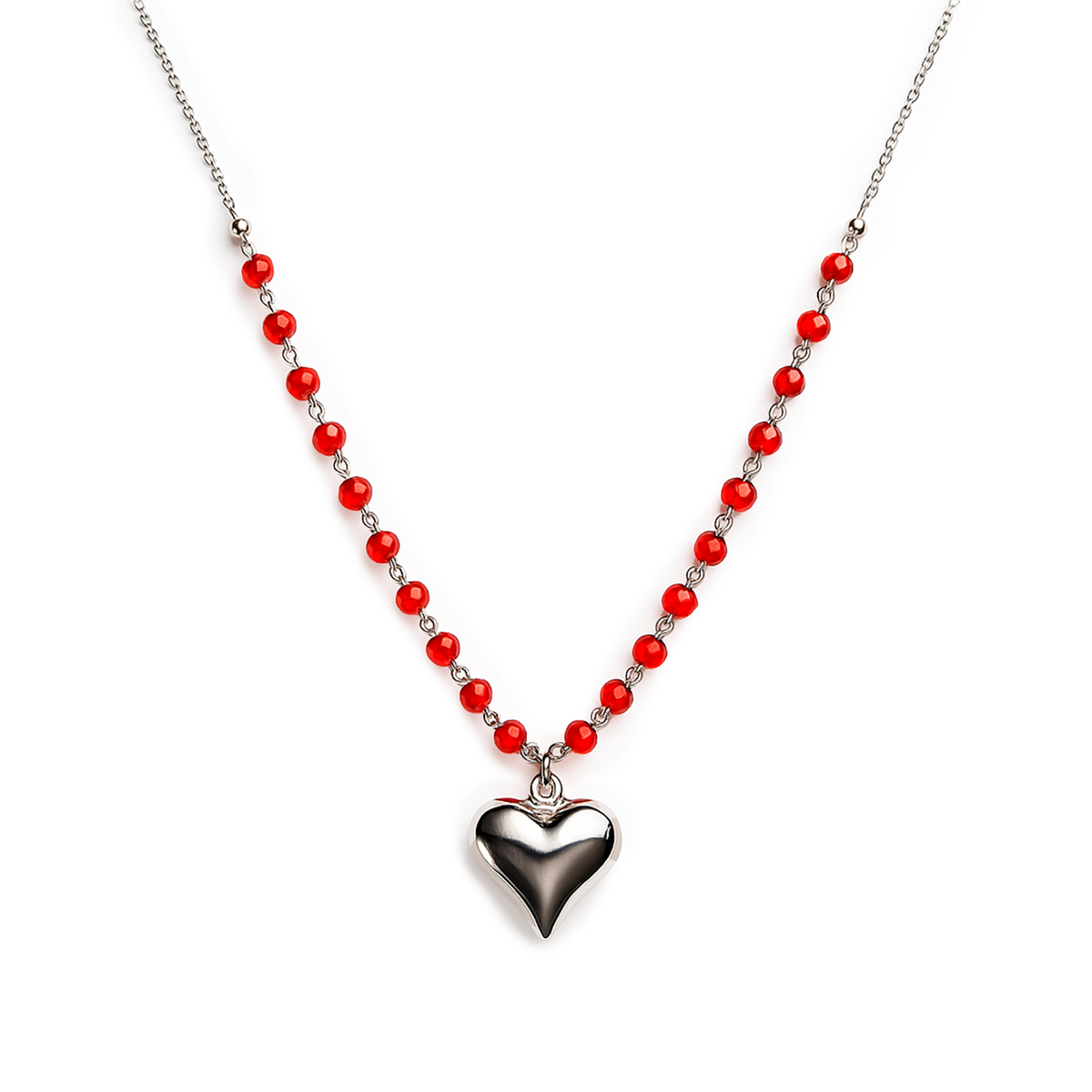 COLLAR CORAZON PLATA .925