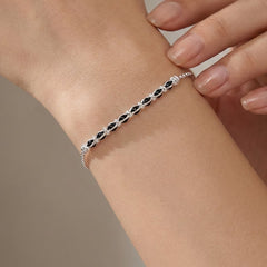 Pulsera con Cristales y Eslabones Plata .925