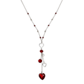 Collar Corbatero Corazón con Swarovski Rojo Plata .925