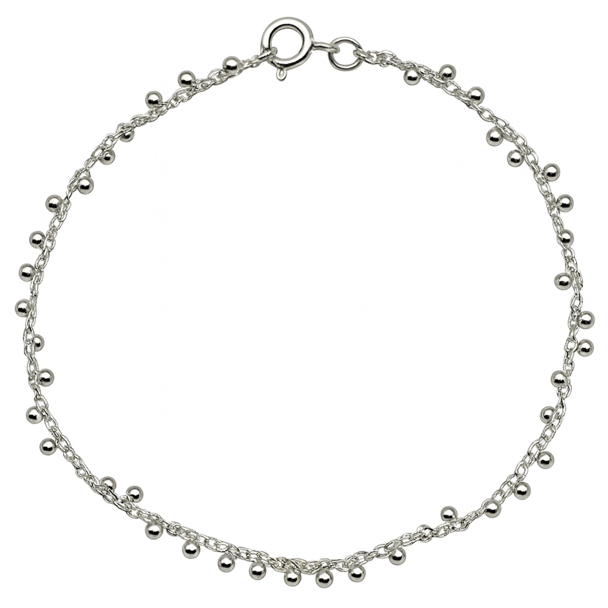 Pulsera Bolitas Lisas Entrelazadas Plata .925
