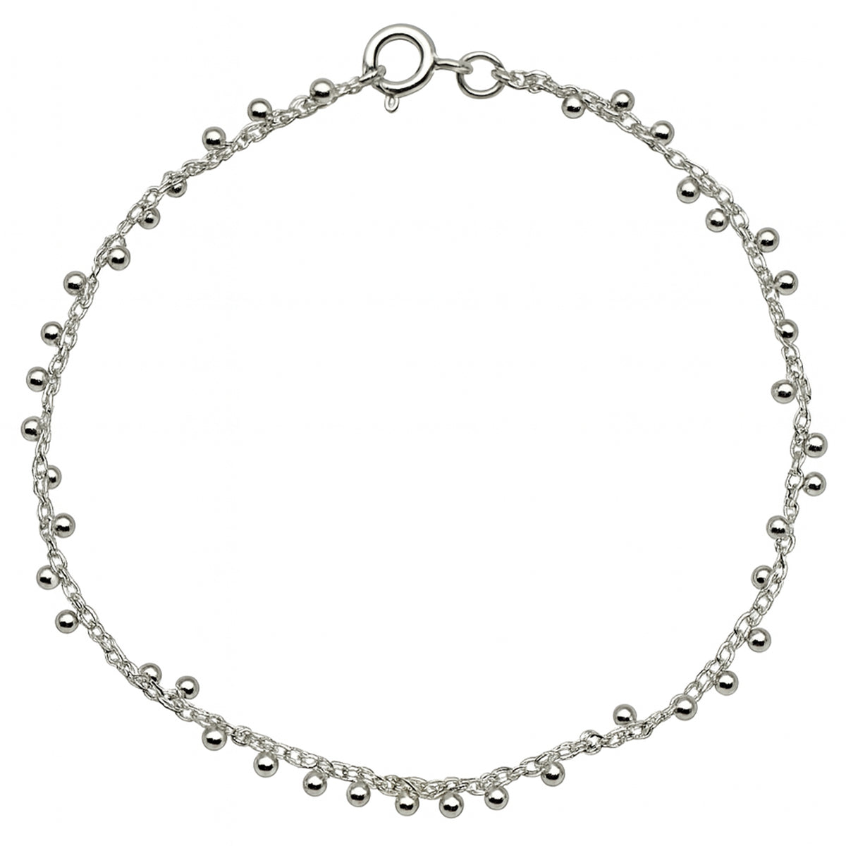 Pulsera Bolitas Lisas Entrelazadas Plata .925