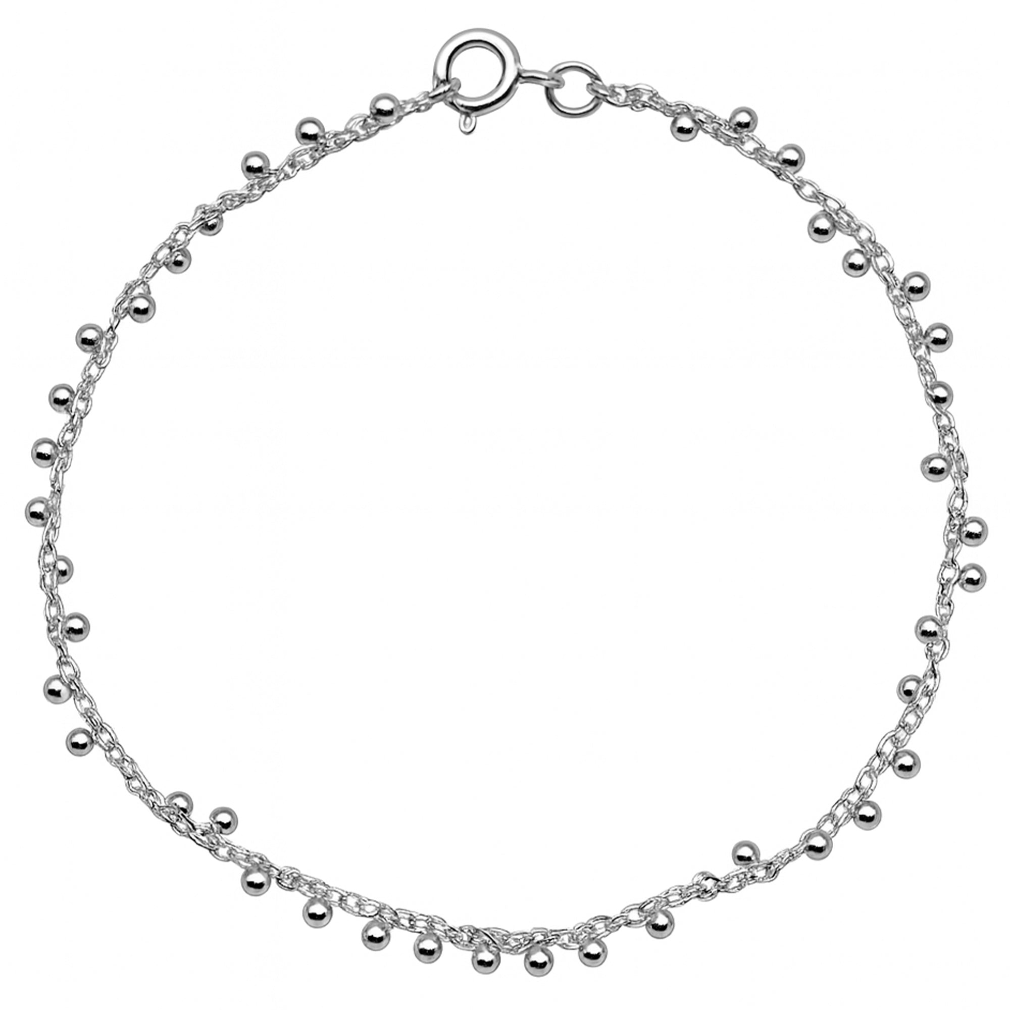 Pulsera Bolitas Lisas Entrelazadas Plata .925