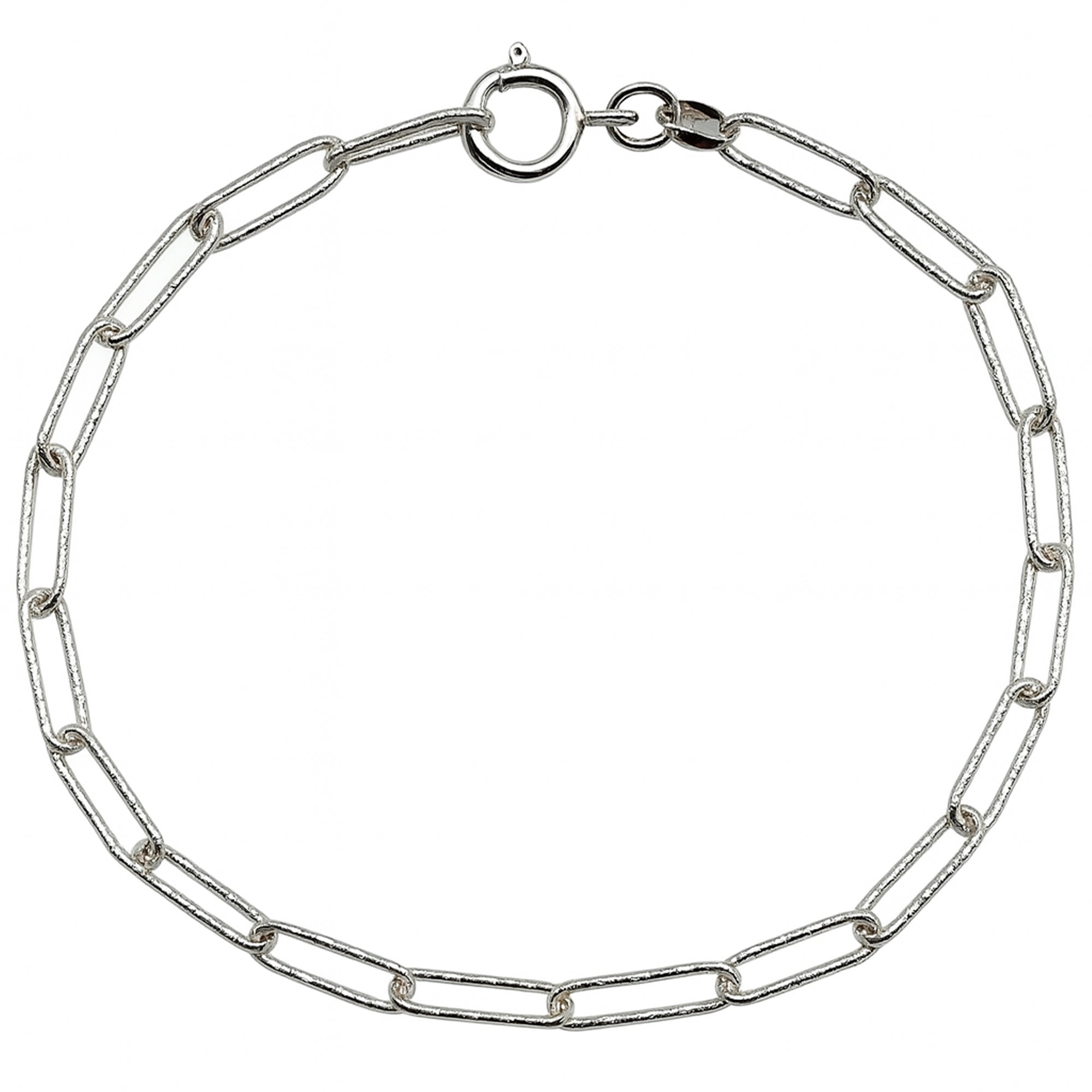 Pulsera Paper Clip Diamantada Plata .925