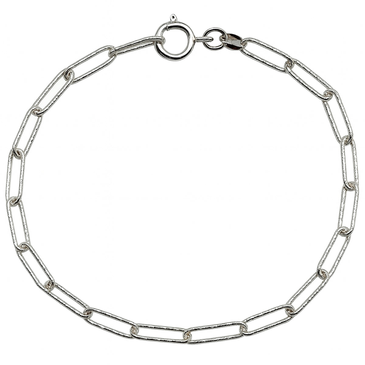 Pulsera Paper Clip Diamantada Plata .925