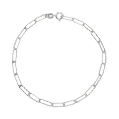 Pulsera Paper Clip Diamantada Plata .925