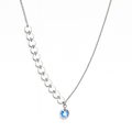 Collar Corbatero con Swarovski y Circulos Lisos Plata .925