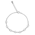 Pulsera Silueta de Corazones con Micro Circonias Plata .925 con Baño de Rodio