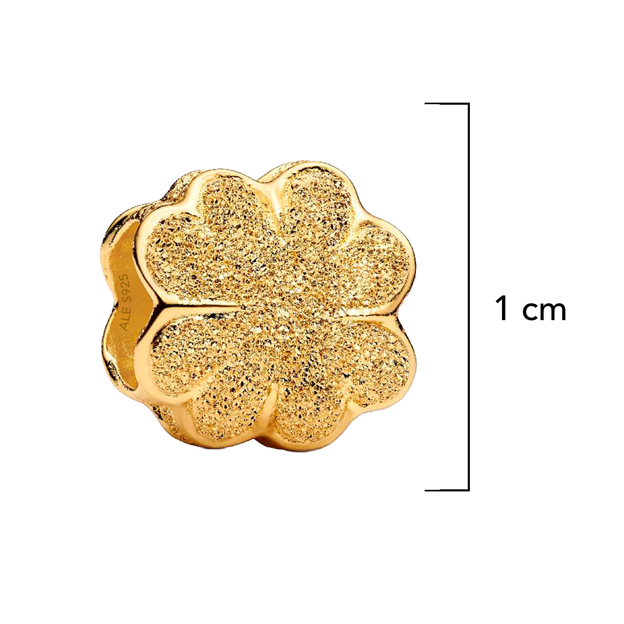 Charm Inspirado Pan 1:1 Flor Chica Dorada, Plata .925
