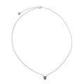 Collar Osos 1:1 Corazón Cuarzo Morado Plata .925 con Baño de Rodio