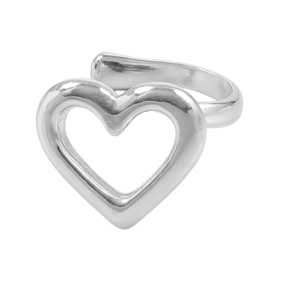 Grapa Silueta de Corazón Lisa Hecha a Mano Plata .925