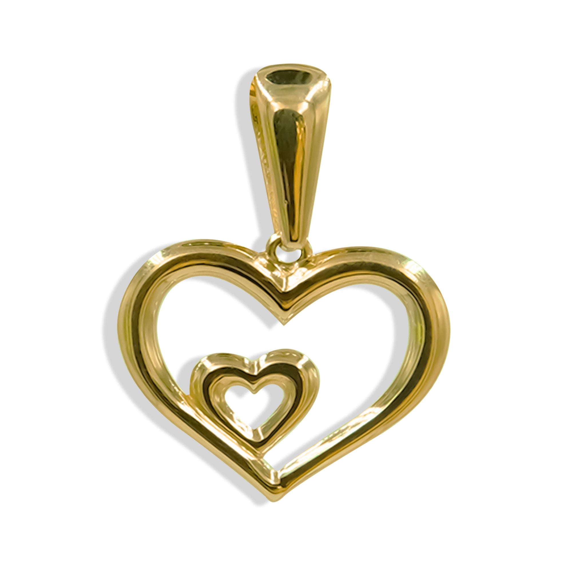 Dije Silueta Doble de Corazón Oro 10K