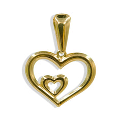 Dije Silueta Doble de Corazón Oro 10K