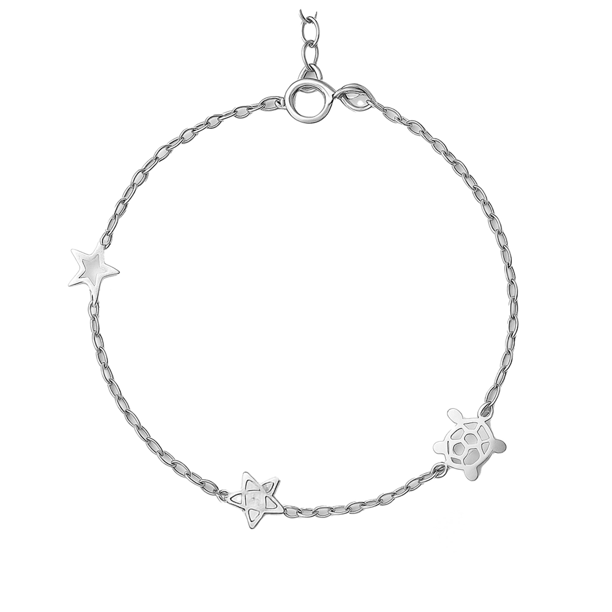 Tobillera estrella Plata .925