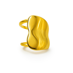 Grapa Curva Lisa Plata .925 con Baño de Oro