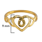 Anillo Silueta de Corazón Diamantado Oro 10K