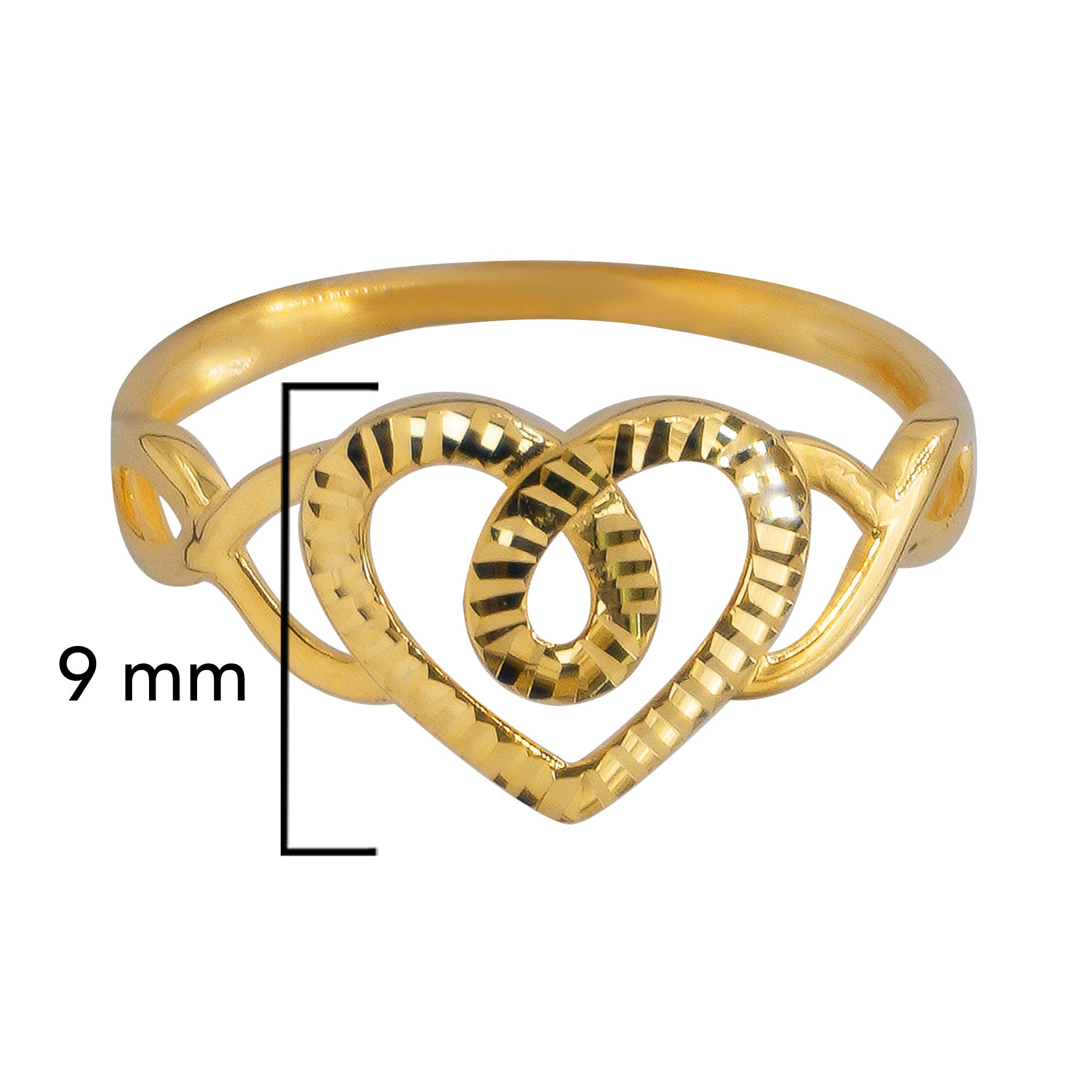 Anillo Silueta de Corazón Diamantado Oro 10K