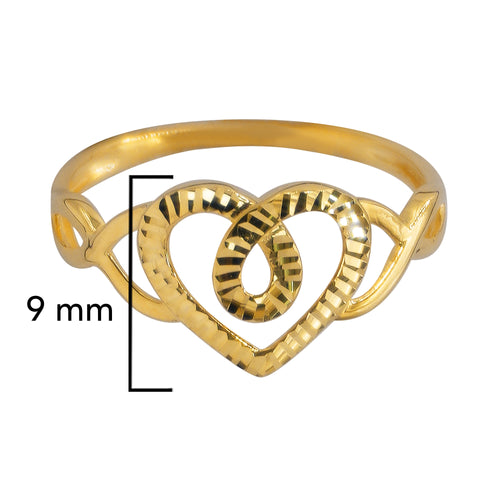Anillo Silueta de Corazón Diamantado Oro 10K