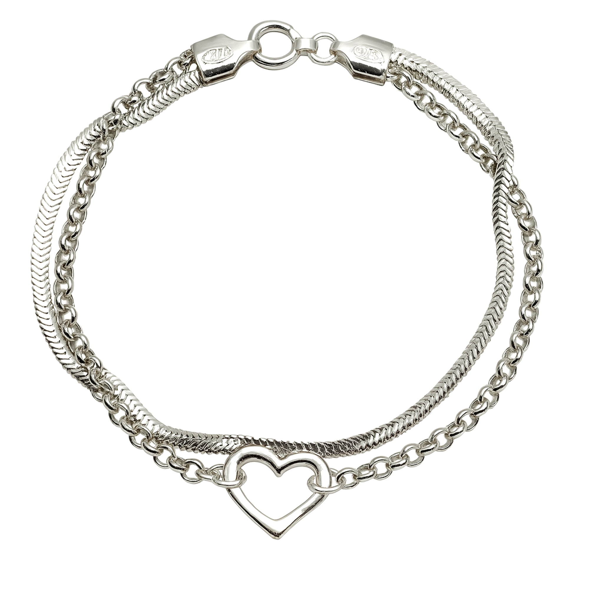 Pulsera corazón Plata .925