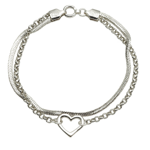 Pulsera corazón Plata .925