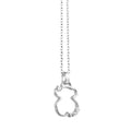 Collar Osos 1:1 Silueta de Oso Plata .925 con Baño de Rodio