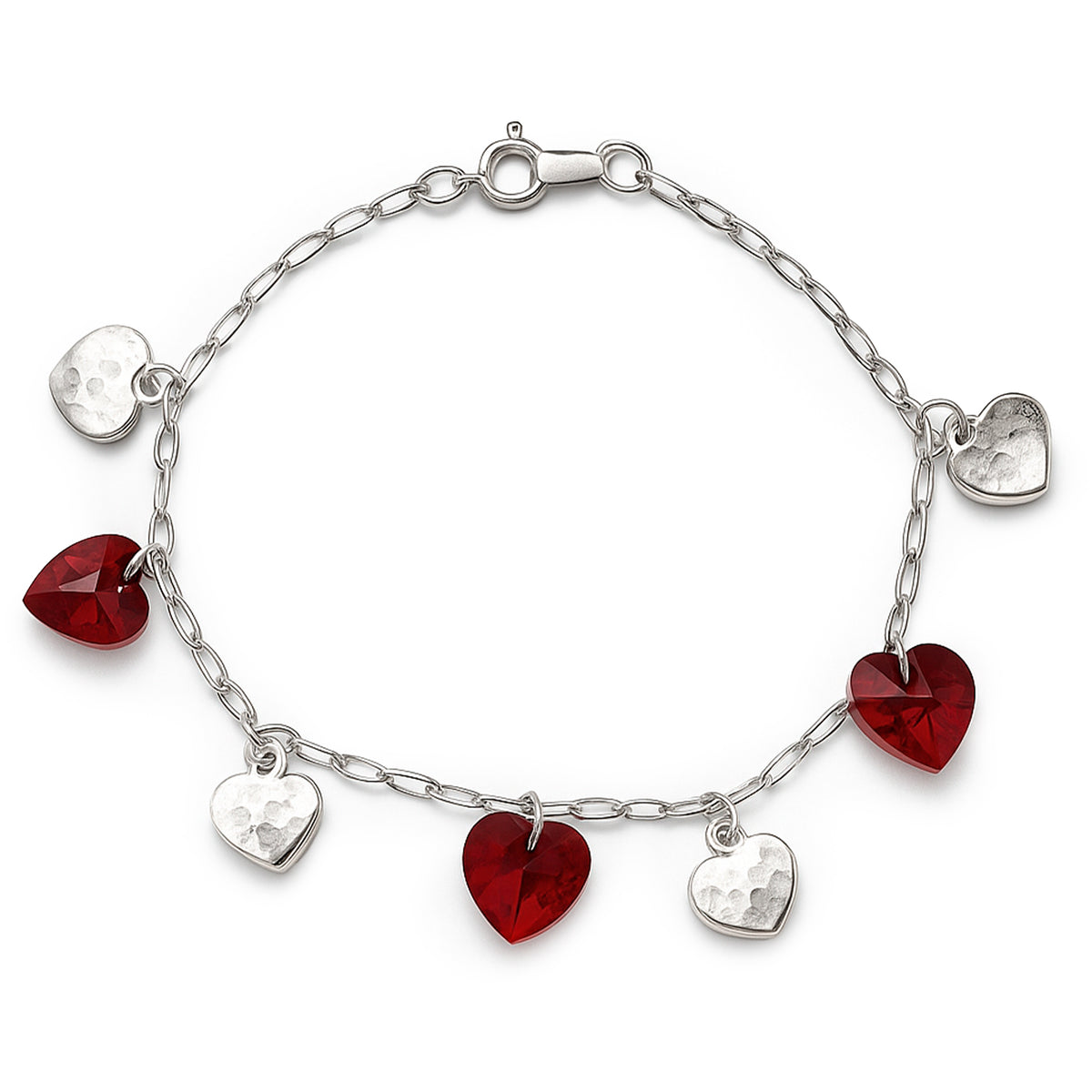 Pulsera corazones Plata .925