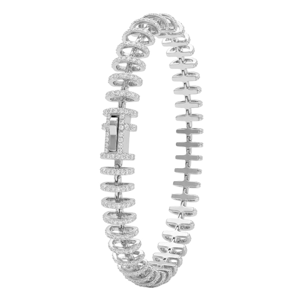 Pulsera con Micro Circonias y Broche Plata .925 con Baño de Rodio