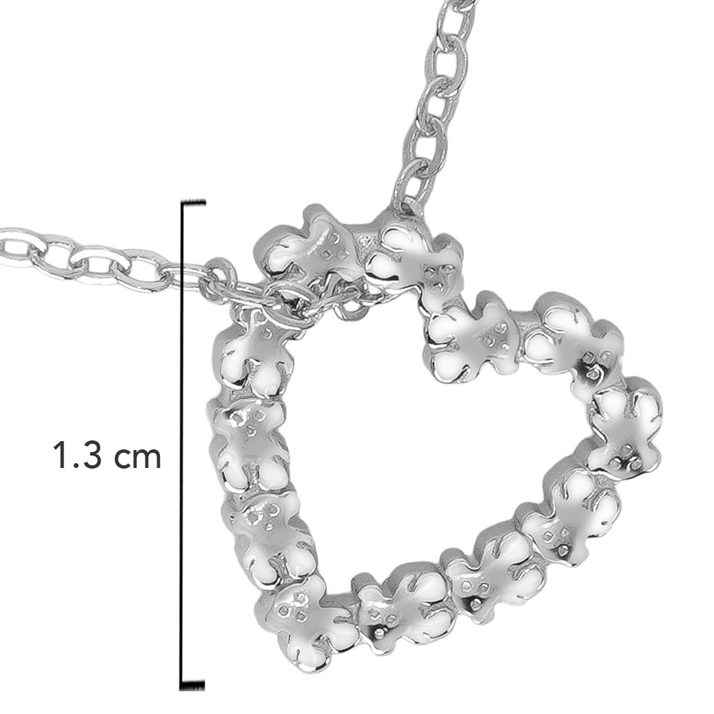 Collar Osos 1:1 Corazón de Osos Plata .925 con Rodio