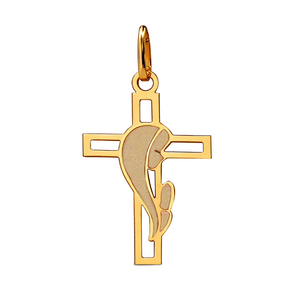 Dije Cruz Madonna Oro 14K